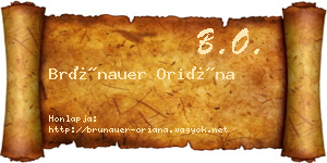 Brünauer Oriána névjegykártya
